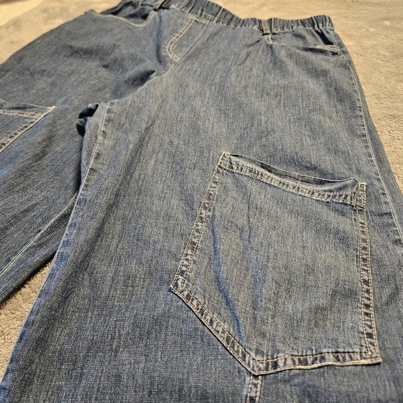 Alembika Pull On Wide Leg Denim Pants Size 12/14 - Picture 5 of 12